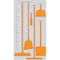 5S Supplies 5S Housekeeping Shadow Board Broom Station Version 3 - Gray Board / Orange Shadows  With Broom HSB-V3-GRAY/ORANGE-KIT - alternate 1